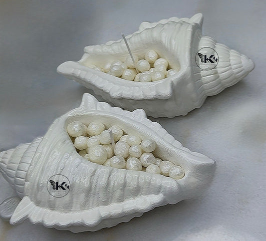 Handmade Seashell Candle with Soy Wax Pearls – Perfect Cast Shell